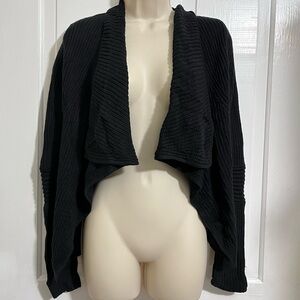 Generation Love Black Cropped Open Front Sweater Cardigan Small F2